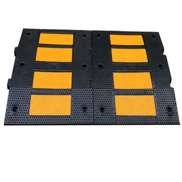 Quality 50mm Large Rubber Mats Traffic Calming Recycled Black Rubber Speed Cushions for sale