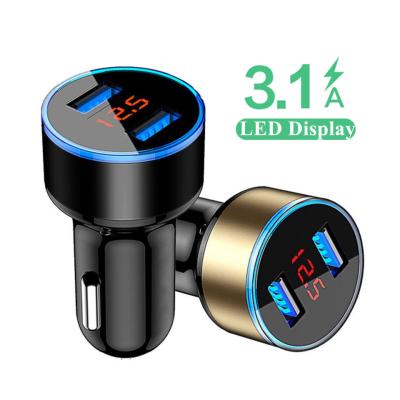 China 3.1A Dual USB Cell Phone Charger Adapter LED Digital Display For Samsung for sale