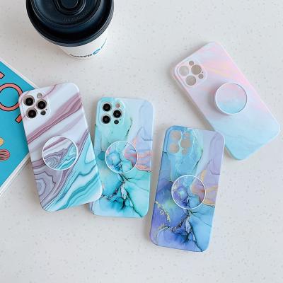 China Marble Geography Back Phone Cover , Pop Up Phone Cases With Stand Bracket for sale