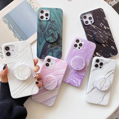 China TPU Finger Grip Phone Case Pop Socket Stand Anti Scratch Protective Case For Iphone 12 Pro for sale