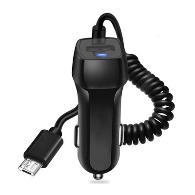 China ABS PC Hybrid Car Phone Charger Adapter Elastic Charging Cable With Lighting Port for sale