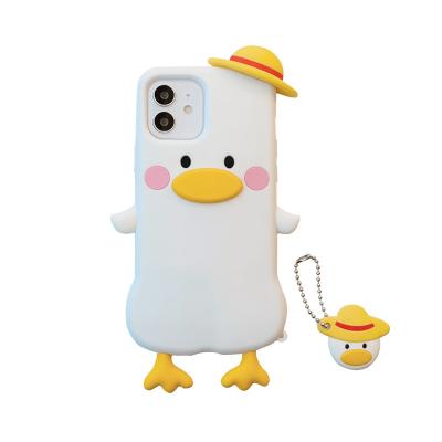 China À prova de água animal bonito de Duck Phone Cases 3D Dustproof para Iphone à venda