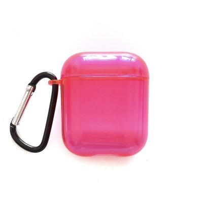 China Hard Airpods Protective Cases Light Weight Neon Color Scratch Proof Anti Lost Loop for sale