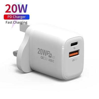 China BiDa Cell Phone Charger Adapter PD EU 20W 2 Port USB Wall Charger for sale