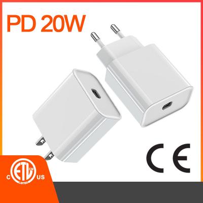 China 5V 3A Cell Phone Charger Adapter For Iphone Samsung Huawei 20W PD CE ETL Tested for sale