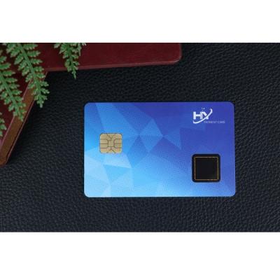 China Contact 7816 Chip Fingerprint Smart Cards IDEX Two Way Authentication for sale