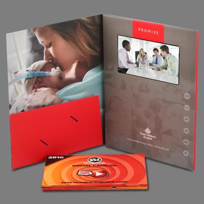 China Digital Lcd Media Video Booklet Greeting Video Card With Wifi / Touch Screen for sale