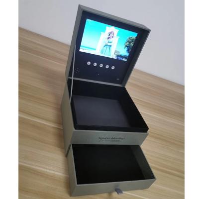 China Pu leather video player box with screen display,boot logo ,lcd video box with gb battery for sale