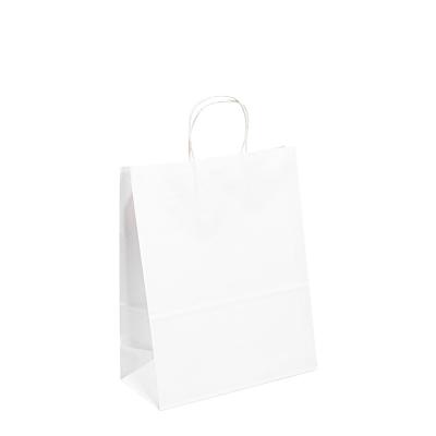 China Valentine White Black Gift Shopping Kraft Handle Paper Bags For Wedding for sale