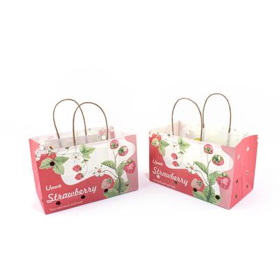 China Kleine Kraftpapier-Frucht-Papiertüte-fettdichtes Material für Supermarkt zu verkaufen