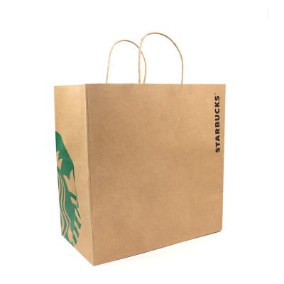 China 100gsm - 150gsm Paper T Shirt Bags Brown CMYK/Pantone Color Customized for sale