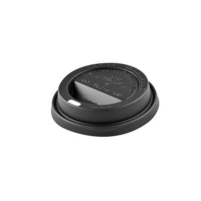 China Black PET Plastic Paper Cup Lids 62mm 73mm Size For Coffee Cup for sale