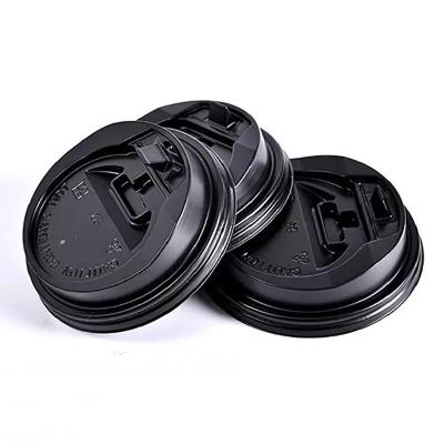 China Black Paper Cup Lids Compostable Biodegradable For Coffee Tea Beverage Cup for sale