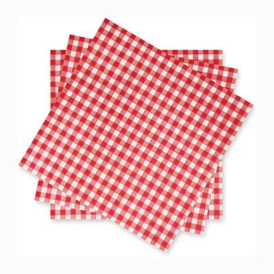 China Plaid Pattern Paper Tissue Napkins For Lunch Kitchen Household for sale
