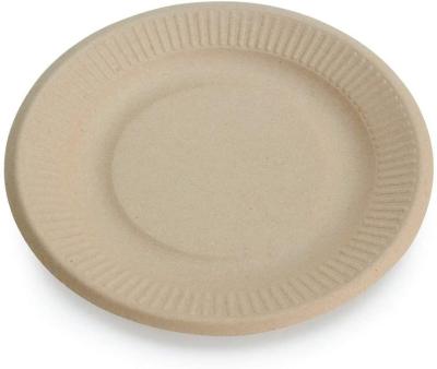 China Round Kraft Disposable Cardboard Food Trays BPA Free Recyclable for sale