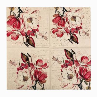 China Biodegradable Floral Paper Napkins Compostable Recyclable For Hotel for sale