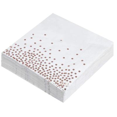 Китай Розовая ткань салфетки бумаги сусального золота Biodegradable для приема по случаю бракосочетания продается