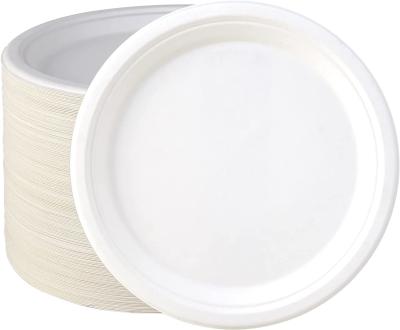 China Round Sugarcane Biodegradable Plates , Eco Friendly Paper Plates For Restaurants for sale