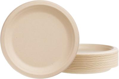 China Compostable 7 Inch Paper Plates , Disposable Bagasse Plates Waterproof for sale