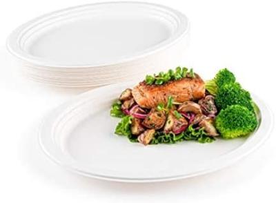 China Natural Biodegradable Sugarcane Bagasse Plates , Microwavable Dessert Paper Plates for sale
