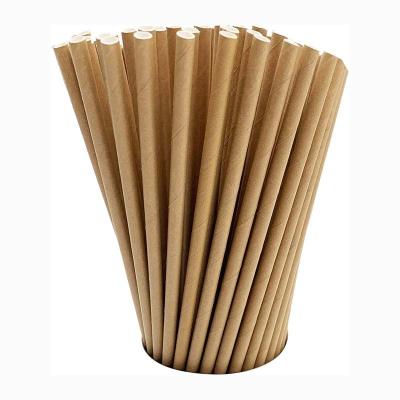 Chine Paille à boire en bambou jetable, pailles de papier de Brown recyclables à vendre
