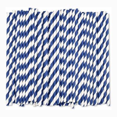 China Striped Pattern Paper Drinking Straws Disposable Recyclable For Party for sale