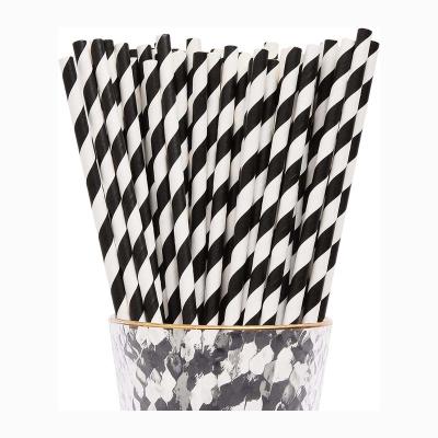 China Black Paper Drinking Straws 6mm 4 Layer Thick For Coffee Juice for sale