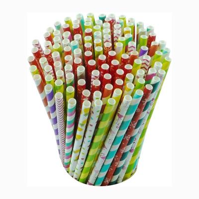 China 198mm×6mm Paper Drinking Straws Rainbow Color For Hot Drinks for sale