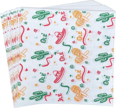 China Anti Stick Greaseproof Wrapping Paper , Flexo Printing French Fry Wax Paper for sale