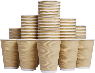 China 12oz 16oz Double Wall Takeaway Coffee Cups With Offset Printing for sale