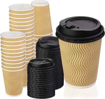 China El ODM se lleva la taza de papel, tazas de café disponibles dobles de la pared 12oz en venta
