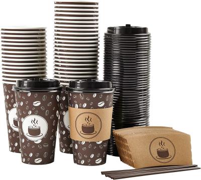 China Copos de café descartáveis amigáveis 16Oz de Eco do bagaço da cana-de-açúcar com tampa à venda