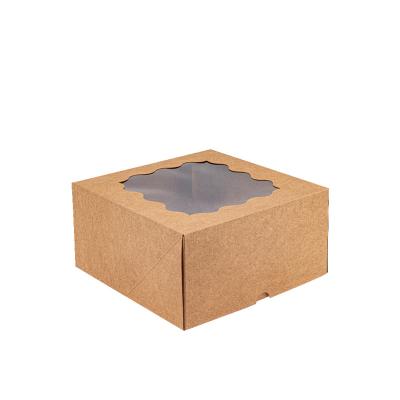 China Cookie Baking Takeaway Paper Box , Sustainable Cake Box With Window Lid for sale