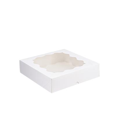 China 60gsm White Cardboard Food Container Paper Box Compostable With Clear Window for sale