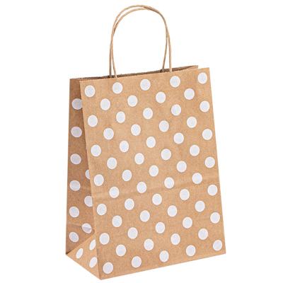 China Recyclable Kraft Paper T Shirt Bags Custom Shopping Handle Paper Bag For Food for sale