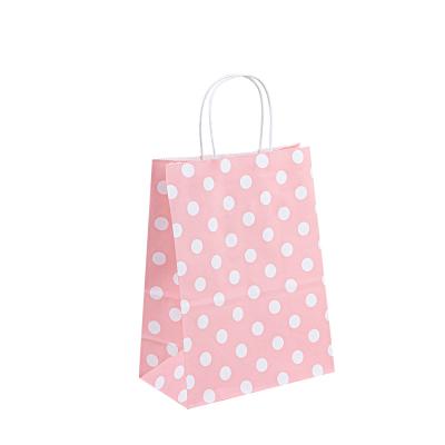 China Customized Shopping Paper Bag Pink Flexo Printing Boutique Paper Bags for sale