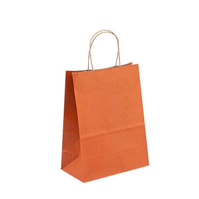 China Custom Logo Printed Restaurant Food Takeaway Bag Grocery Brown Kraft Paper Bag With Handle for sale