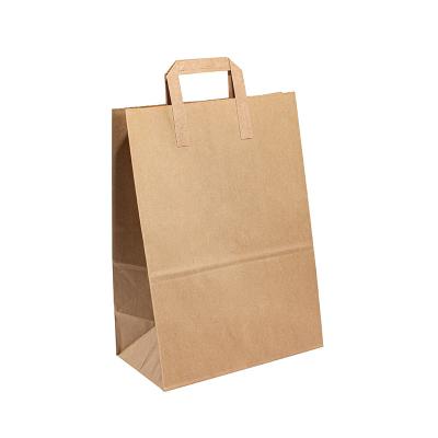 China Grocery Packaging Brown Kraft Paper Shopping Bag With Handle Custom Logo Printed Wholesale for sale