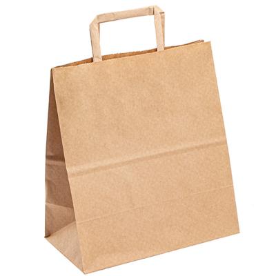 China Custom Logo Paper Recyclable Take Away Bag Packaging Kraft Paper Bags Wholesale for sale