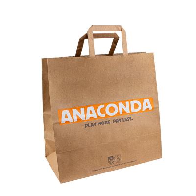 China Eco Friendly Kraft Paper Bags 8 Color Flexo Printing Paper Twist Rope Handle for sale