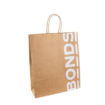 China Custom Kraft Paper Shopping Bag Recycled Brown Kraft Paper Bags With Handle for sale