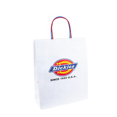 China Custom Printed Logo Luxury White Paper Bag Retail Boutique Shopping Gift Paper Bags for sale
