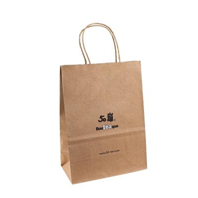 China Eco Friendly Kraft Paper Packing Bags Strong Bottom Brown/White Customized Size Te koop