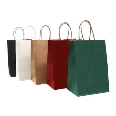China Uncoated Lining Customized Twisted Handle Paper Bags with Automatic Machine Making Te koop