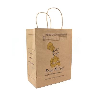 Cina Wet Strength Kraft Paper Fruit Shopping Paper Bag Recyclable Customization in vendita
