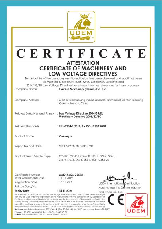 CE - EVERSUN Machinery  (Henan)  Co., Ltd