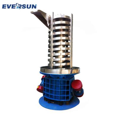 China Conveyor de elevación de vibración espiral vertical de enfriamiento de gránulos de plástico cerrados en venta