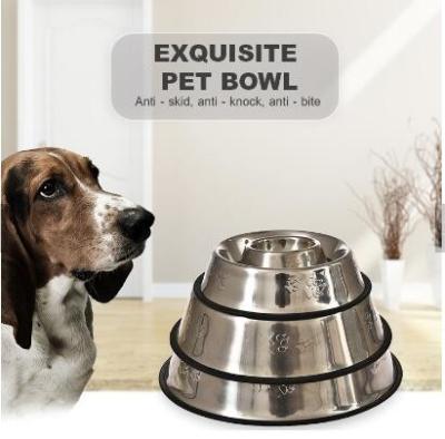 China Multifunction Hot Sale New Type Printed Lovely Stainless Steel Dog Pet Feeding Bowl for sale