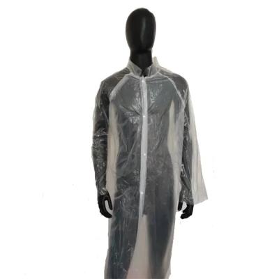 China wholesale polyethylene lab coat disposable Plastic Visitor coat/Pe Lab Coat water proof for sale