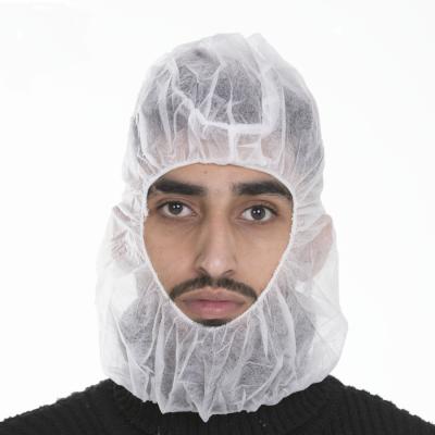 China hair cap workshop disposable astronaut cap head cover hood with face masks for Food Factory Hood With Face Masks for sale